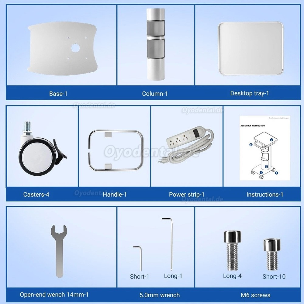 Likaymo GM-1 Dentalwagen Aluminiumlegierung Mobiler Trolley mit 360&deg; Rollen